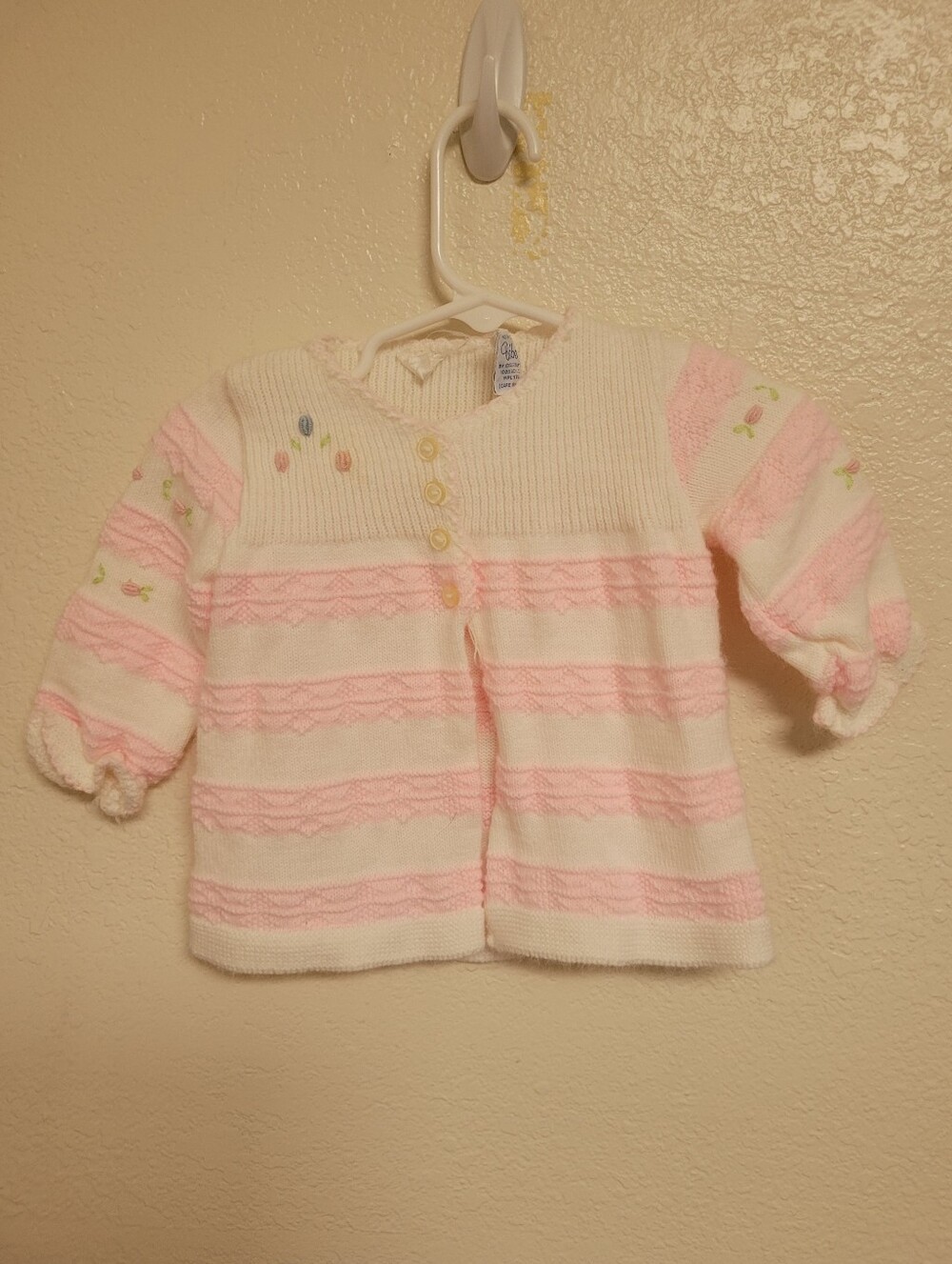 Vintage Bebe By Cradlecraft Pink And White Striped Sweater
